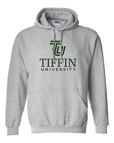 CreateMyTee | Tiffin University Stacked Text Hooded Sweatshirt