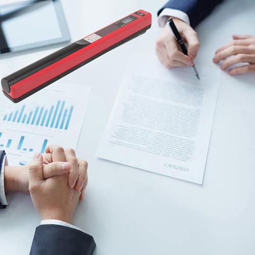 Marhynchus Escáner Portátil Escáner de Documentos Portátil con Modos de Resolución de 300 PPP, 600 PPP, 900, Conexión USB para Uso Comercial en el Hogar y la Oficina (Rojo) - imagen 8