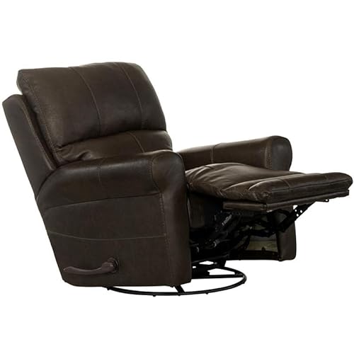 Catnapper Samuel 360 Degree Swivel Glider Recliner In Chocolate Brown Leather #TOP6