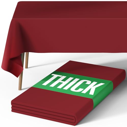 Image of Pureegg Polyester Tablecloth 60 inch x 84 inch Reusable & Washable Red