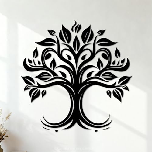 elegante disegno del tatuaggio dell'albero della vita Decalcomanie con incisioni di pregio 42x42.1cm Selezione multicolore Nero