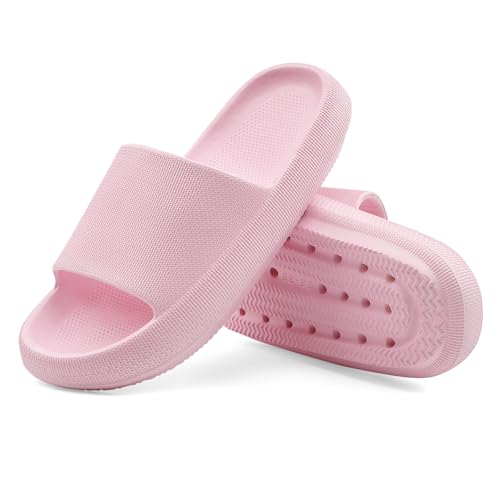 JENN ARDOR Pillow Slippers for Women and Men - Extra Soft Thick Sole Non-Slip Slides, Open Toe Cloud Sandals for House Bathroom Beach Spa2