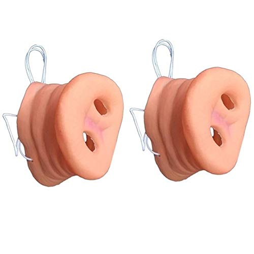 Amaoma 2 Pièces Nez de Cochon Simulation Porc Nez Halloween Latex Nez de Cochon Deguisement avec Élastique Bande Costume Animal Masque Holloween Partie Prop Halloween Costumes Accessoire
