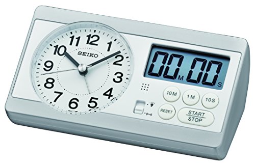 Preisvergleich Produktbild Seiko Wecker Analog Digital weiß QHE152S