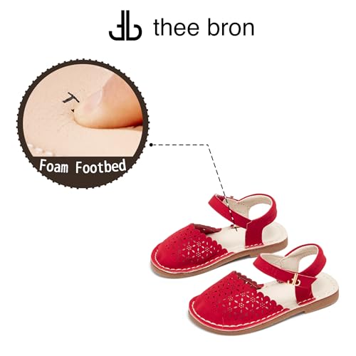Image of THEE BRON Toddler Floral Cutout Closed Toe Sandals for Girls Breathable Summer Shoes