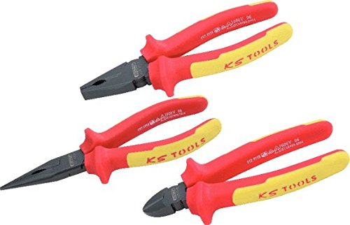 KS Tools Ergo Vde 150-200mm Plier Set (3 Pieces) - Image 2