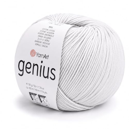 Image of YarnArt Genius Soft Cotton Blend Yarn, 1 Pack (1.76 oz / 174 Yds)