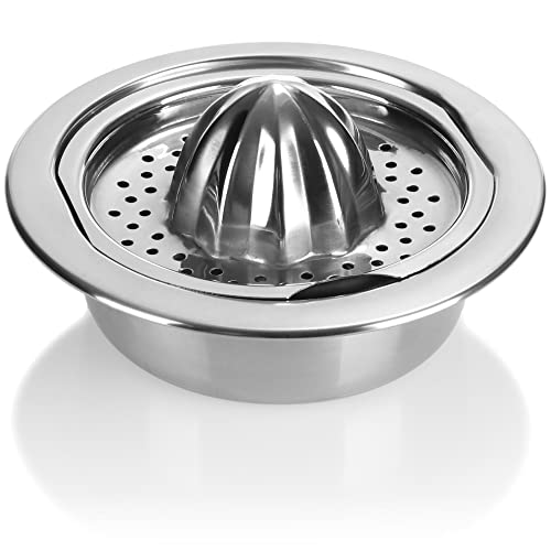 com-four Presse-agrumes, en acier inoxydable, pour citrons, oranges, citrons verts, presse-agrumes manuel pour la cuisine, 1 pièce