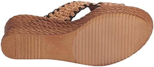 Bella Vita Made in Italy Women's Geo-Italy Wedge Sandal, Dark Natural, 8.5 X-Wide | Image 3