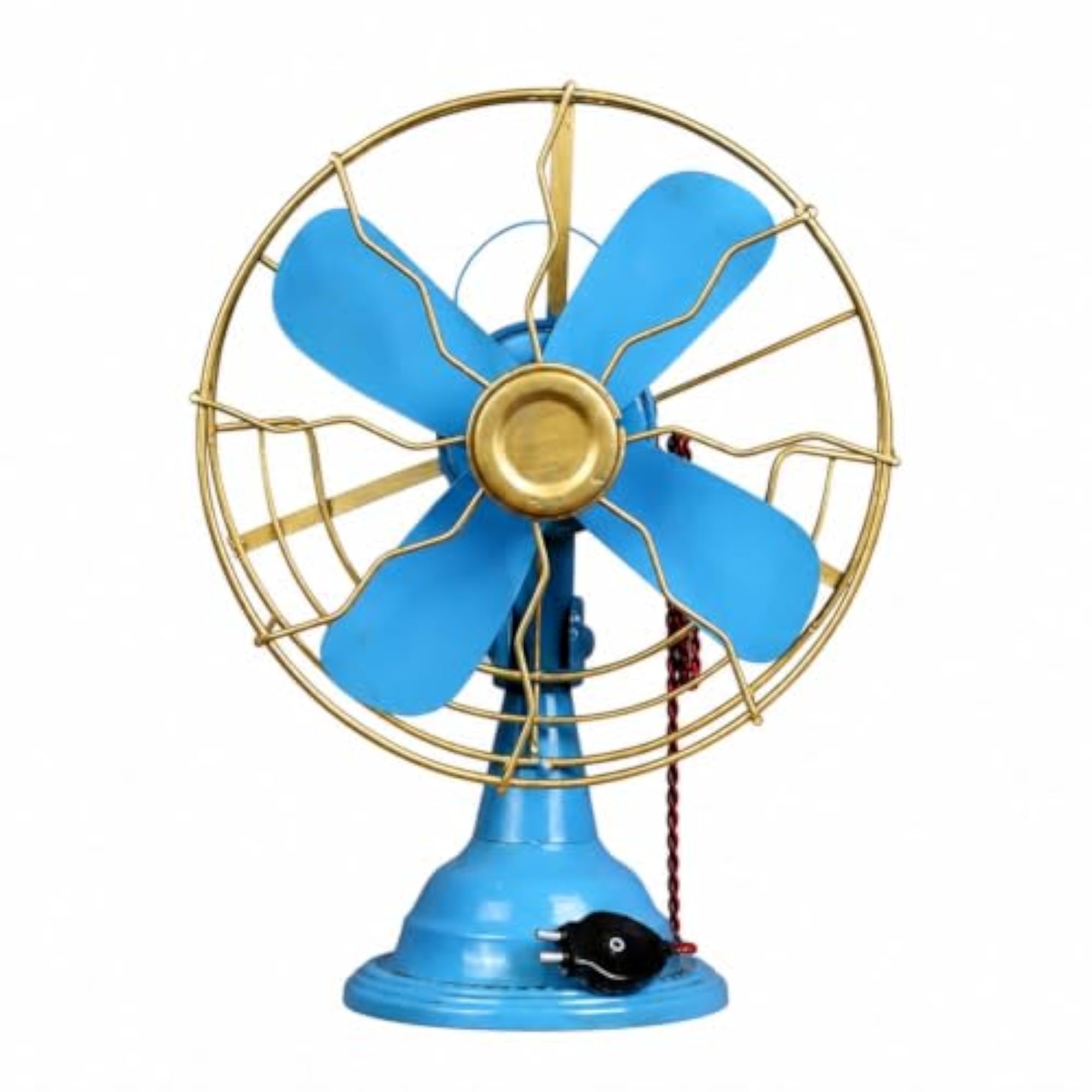 Freestanding Decorative Fan with Pedestal Base, Study Room Display