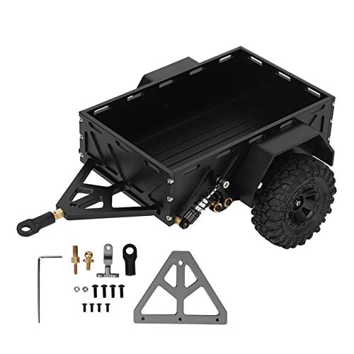 Attelage voiture RC en alliage d'aluminium durable pour remorque TRX4M 1/18 noir