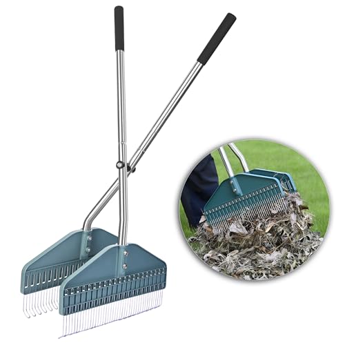 YEELOR Leaf Grabber, Yard Leaf Grabber Rake, No Need to Bend Over, Lightweight, 36.6 Inches in Length and 3.3 Pounds in Weight, Ideal for Picking Up Leaves, Weeds, Twigs and Other Debris