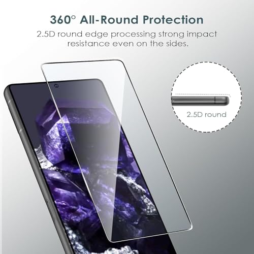 Image of Uyiton by SHILD - (Pack of 2) Tempered Glass Screen Protector for Google Pixel 8 | 9H Hardness | HD Clarity | Fingerprint Unlock Support | Scratch Resistant | Easy Installation