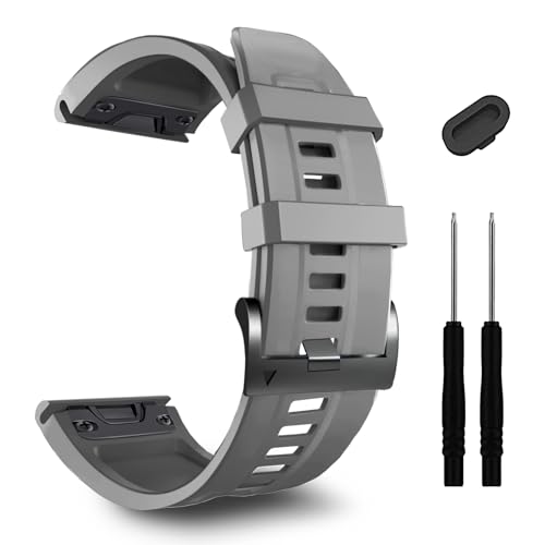 ZPJPPLX Correa de ajuste rápido de 26 mm para Garmin Fenix 7X 6X 5X, correas deportivas de silicona suave compatibles con Tactix 7 Pro/Fenix 7X Pro/Fenix 6X Pro/Fenix 5X Plus/Enduro 2/Descent Mk2i/D2