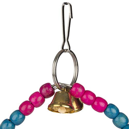 Sage Square Jumbo Playful Natural Wood Bead Swing Flexible Toy for Cockatiel, Lovebird, Budgerigar, Sun Conure, Finch, African Grey, Canary, Cockatoo, Macaw, Budgies Birds