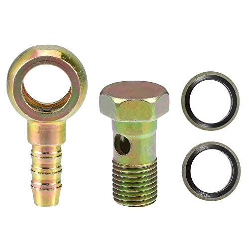 Pernos de banjo M14 x 1.5 en tono bronce con juntas de cobre de alta resistencia