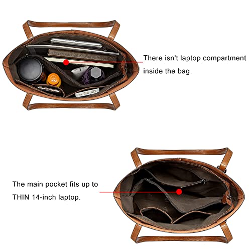 Bolso Tote Vintage de Cuero Genuino S-ZONE miniatura 5