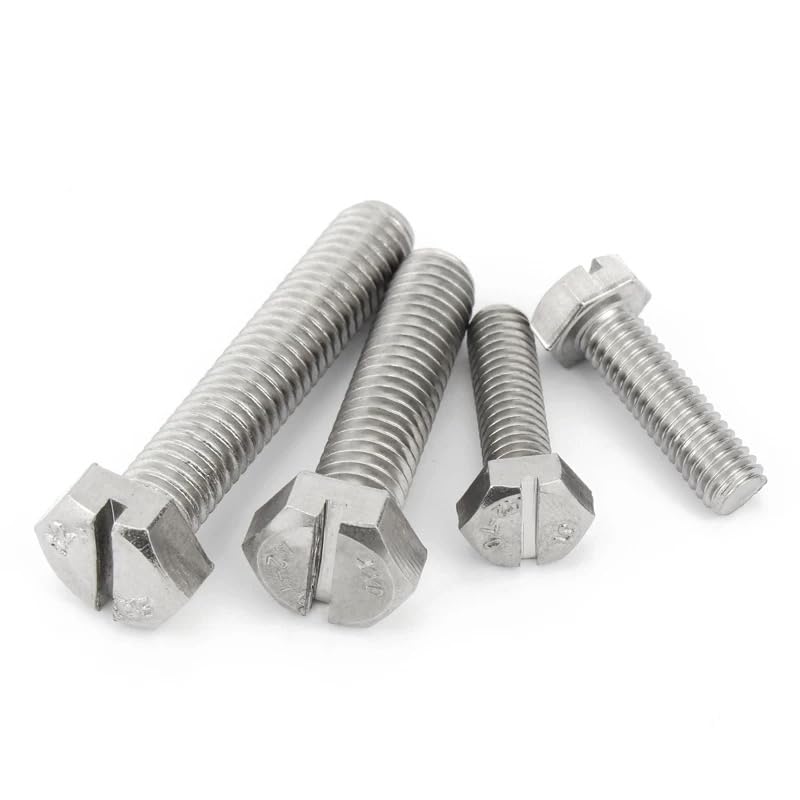 SS304 Stainless Steel Hexagon Bolts with Slot On Head M4 M5 M6 M8 M10 (100,M6 x 16mm)