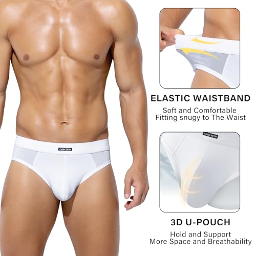 Casey Kevin Men's Sexy Briefs Mesh Breathable Low Rise Bulge Pouch Underwear2