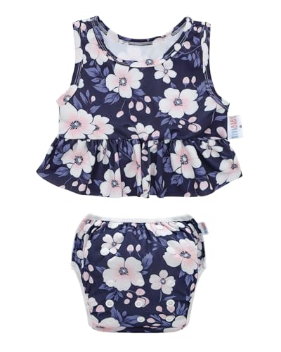 ALVABABY Swim Diaper with Matching Top Baby Reusable Toddler Swimsuit Infant Bathing Sleeveless Tankini Swimwear SWT17A