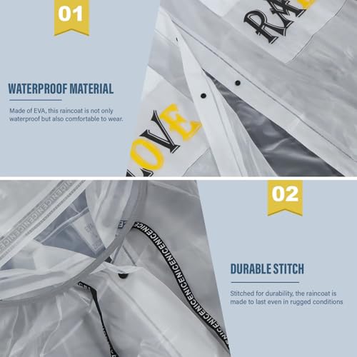 Image of Allextreme EVA Raincoats Transparent Reusable waterproof with Hood and Sleeves for Women Men Camping Rainy Season Travel