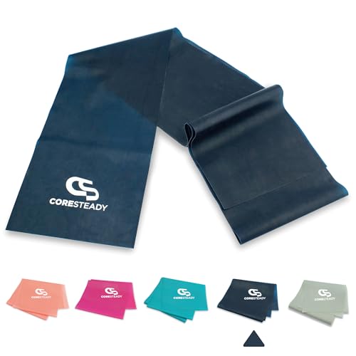 Coresteady Resistance Band For Men & Women - Exercise Band to Build Strength Flexibility Muscle & Tone - For Fitness Stretching Pilates Physio & Yoga - With Exercise e-Guide