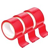 Ouch! - Bondage Tape 20m lang - 5cm breit 3PC Statikfreies Design Tape, Vielseitiges Bondage-SM-Band for Sexuell Sexspielung Paare Frauen Manner(Rot)