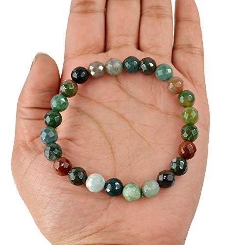 Image of Reiki Crystal Products Certified Natural Crystal Stone 8 mm Faceted /Diamond Cut Beads Bracelet for Men & Women | Reiki Charged Gemstone Bracelet | Multiple Crystal Variants Available