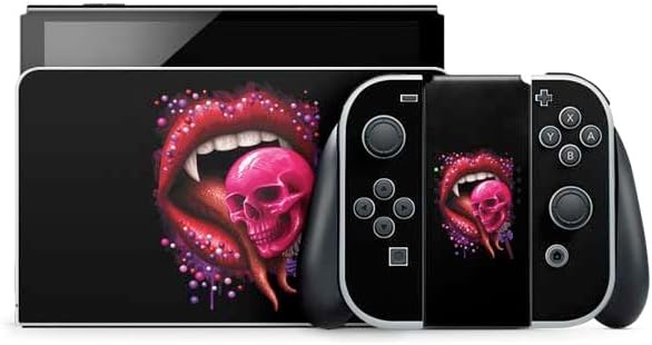 Skinit Gaming Decal Skin Compatible with Nintendo Switch OLED (2021) - Sarah Richter Vampire Skull Lollypop by Sarah Richter Design