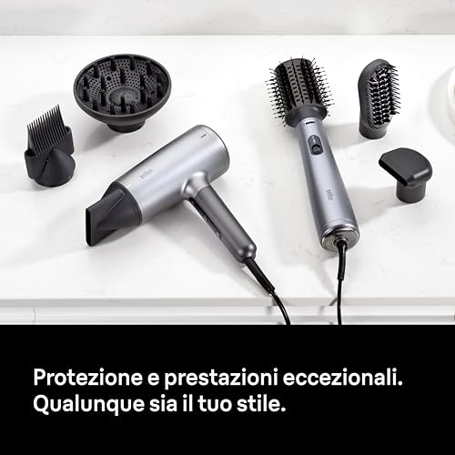 Braun Spazzola Ad Aria AS4.3, Air Styler Ad Alte Prestazioni, Spazzola Ad Aria Calda Con Spazzola Ovale Termica Volumizzante E Spazzola Piatta Lisciante, Tecnologia Super Iontec, BRAS430E - 10
