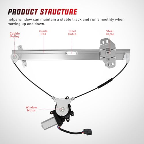 Image of Nilight Power Window Regulator with Motor Assembly Replacement for Honda Accord 2003 2004 2005 2006 2007, Front Driver Side, 741-306