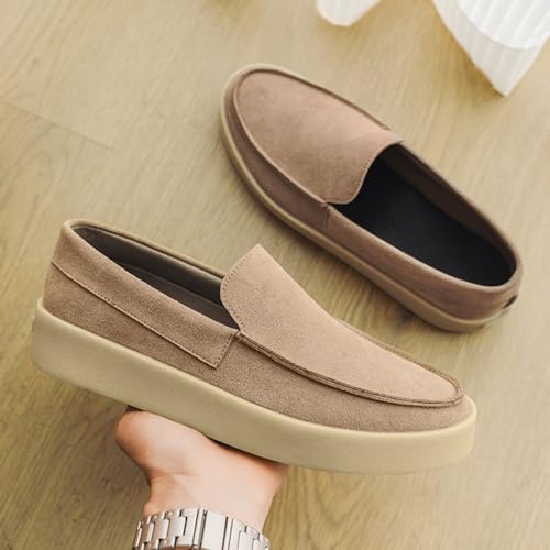 Men's Summer Suede Slip - On Loafers: Lightweight, Breathable Flat Shoes. Great for Casual Driving & Walking, Combining Moccasin Charm and Oxford Sophistication.2