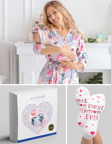 Image of Mommy and Me Robe and Swaddle Set | Maternity Robe Matching Baby Girl, Boy