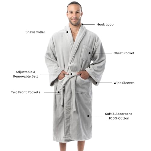 Alpine Swiss Pure Cotton Mens Terry Cloth Bathrobe Super Absorbent Spa Robe2