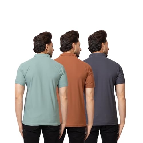 Image of OSCILLATE Summer Casual Wear Polycotton Polo Tshirt || Collared Neck Half Sleeve Solid T-Shirt for Men