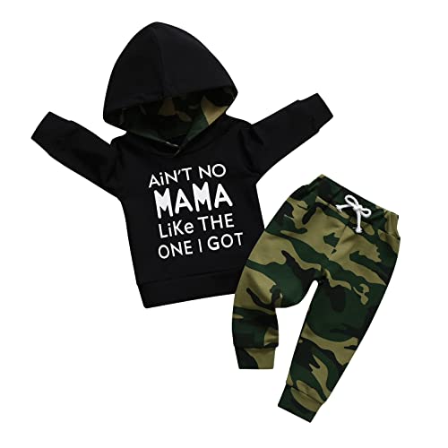 Infant Baby Boys Hoodie Clothes Sets Little Boy Clothing Long Sleeve Pullover Sweatshirts Tops Camo Pants Set 2 Piece Outfits