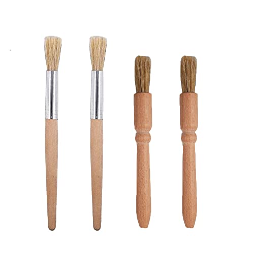 Barista Lot de 4 brosses de nettoyage en bois pour machine à café manuelle Cover