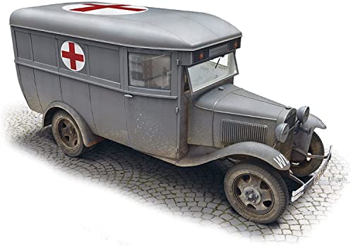 Ambulancia GAZ-03-30 de MiniArt escala 1:35 kit de plástico gris