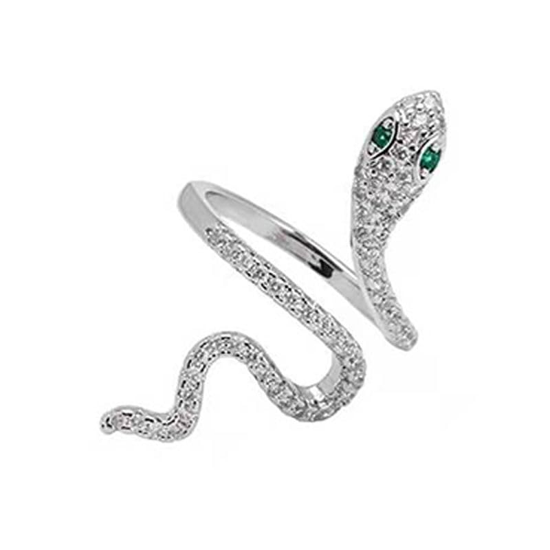 Korean Snake Shaped Adjustable Open Band Finger Ring for Women & Girls – Stylish Serpent Design, Trendy Fashion Jewelry-picture-21