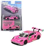 Diecast Model Car Compatible with Mini GT 1:64 Porsche 911 GT3 R #80 AO Racing 2023 IMSA Virginia Roxy (Pink) Limited Edition MGT00872
