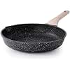 Kordisen Non Stick Frying Pans Skillet, 32 cm Granite Large Frying Pans Nonstick for Cooking, Healthy Induction Cookware, Heat Resistant Handle, PFOA Free