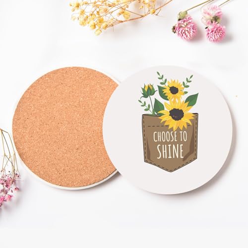 Sous-verre ronds en céramique anti-rayure et absorbant pour table