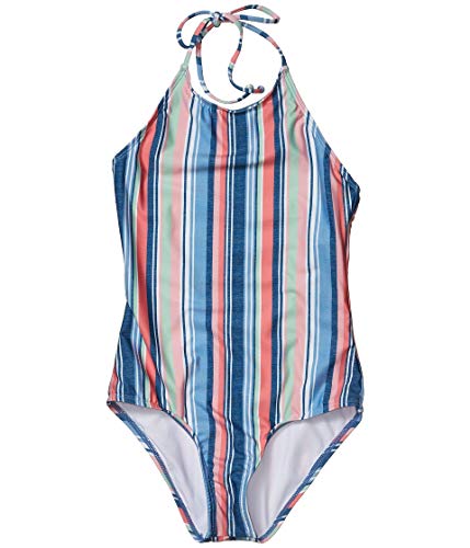 Image of Splendid Girls' Strappy Back High Neck One Piece Swimsuit