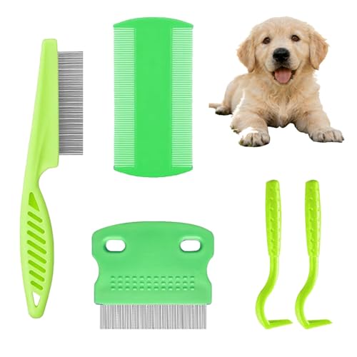 5 Pcs Stainless Steel Lice Comb Set, Lice Removal Combs for All Hair Types