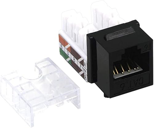 Miniatura 2 de VCE Paquete de 25 insertos de conector Keystone de 90 grados Cat6 RJ45 con soporte combinado Keystone Punch Down y mini cortador de cables