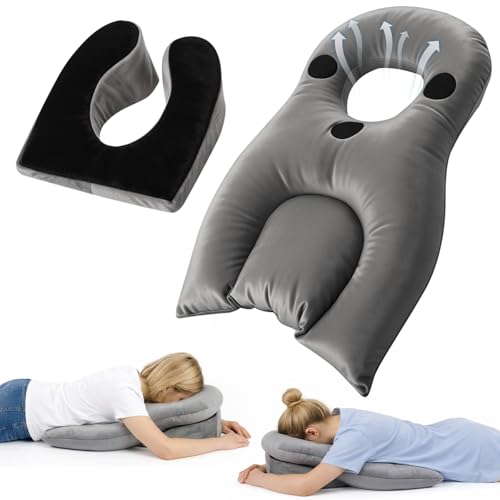 kswiown Bauchschläferkissen mit Kopfloch Face Down Recovery Pillow zur Unterstützung nach Eingriffen Massage Kopfstütze für Bett & Massageliege Atmungsaktives Design