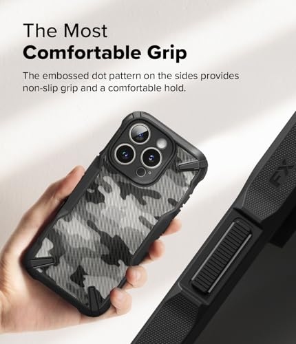 Coque iPhone 16 Pro Ringke Fusion-X Camo Black antichoc