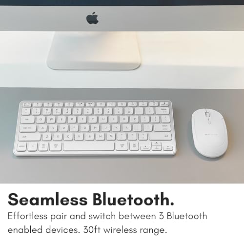 Macally Compact Bluetooth Keyboard for Mac - Premium Multi Device Connectivity - Compatible Apple Wireless Keyboard for MacBook Pro/Air, iMac, Mac mini, iPad, Laptop, and PC
