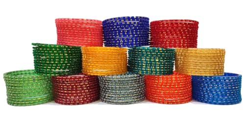 Multicolor traditional Glass bangles chudi set of 144 for womens and girls