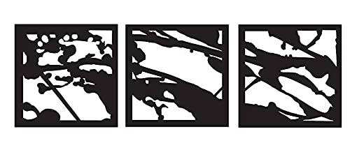 Mori Supura Triptych Splash In The Forest | Abstract Metal Wall Art Home Décor Living Room Office Dining Aluminum Composite Modern Design Sculpture Ready To Hang For Outdoors And Indoors (58" X 19" In.) #TOP2